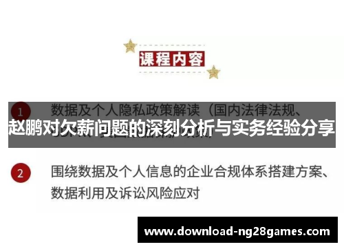 赵鹏对欠薪问题的深刻分析与实务经验分享