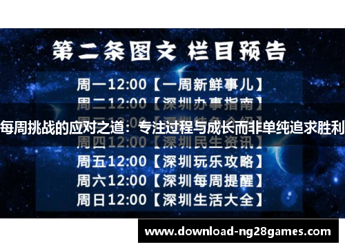 每周挑战的应对之道：专注过程与成长而非单纯追求胜利